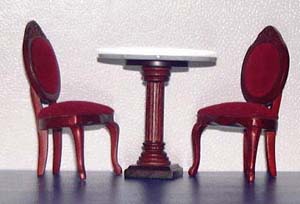 Caféhaustisch mit 2 Caféhausstühlen